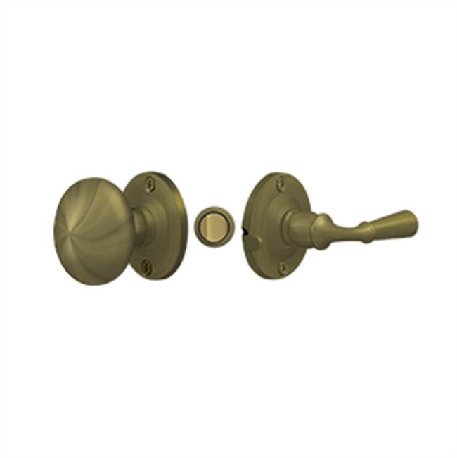 Deltana - Storm Door Latch, Round, Tubular Lock - Antique Brass