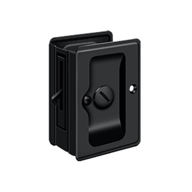 Deltana - HD Pocket Lock, Adjustable, 3-1/4'' x 2-1/4'' Privacy - Paint Black