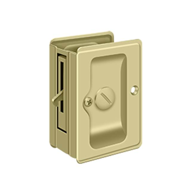 Deltana - HD Pocket Lock, Adjustable, 3-1/4'' x 2-1/4'' Privacy - Unlacquered Brass