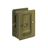 Deltana - HD Pocket Lock, Adjustable, 3-1/4'' x 2-1/4'' Privacy - Antique Brass