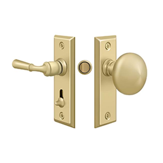 Deltana - Storm Door Latch, Rectangular, Tubular Lock - Unlacquered Brass