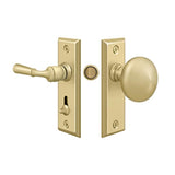 Deltana - Storm Door Latch, Rectangular, Tubular Lock - Unlacquered Brass