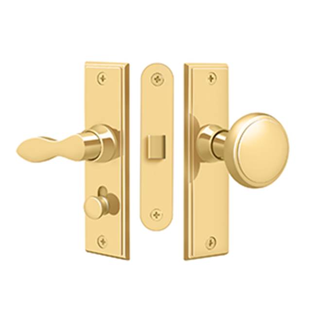 Deltana - Storm Door Latch, Square, Mortise Lock - PVD Polished Brass