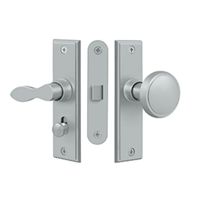 Deltana - Storm Door Latch, Square, Mortise Lock - Brushed Chrome