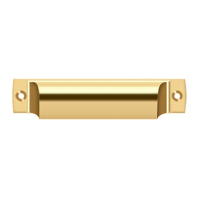 Deltana - Rectangular Shell Pull 4'' - PVD Polished Brass