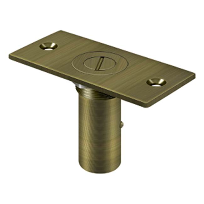 Deltana - Dust Proof Strike 3-1/2'' x 1-5/8'' w/Safety Lock - Antique Brass