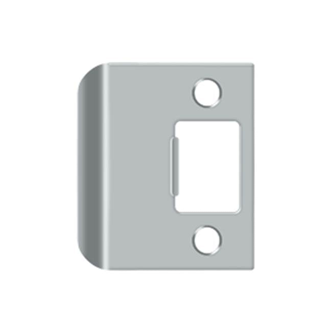 Deltana - Extended Lip Strike Plate, 2-1/4'' x 2'' - Brushed Chrome