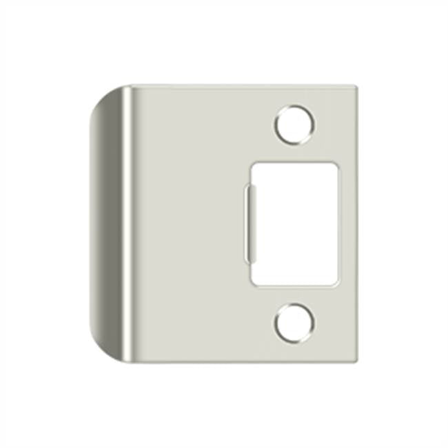 Deltana - Extended Lip Strike Plate, 2 1/4'' x 2-1/4'' - Polished Nickel