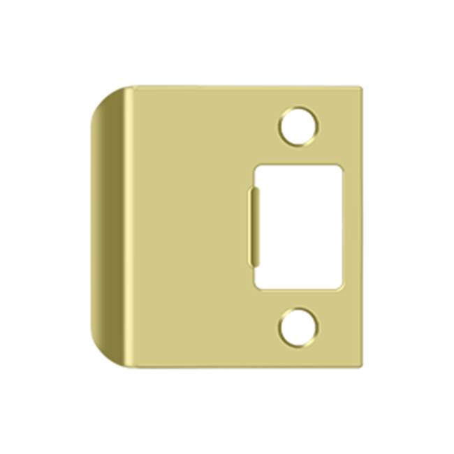 Deltana - Extended Lip Strike Plate, 2 1/4'' x 2-1/4'' - Polished Brass