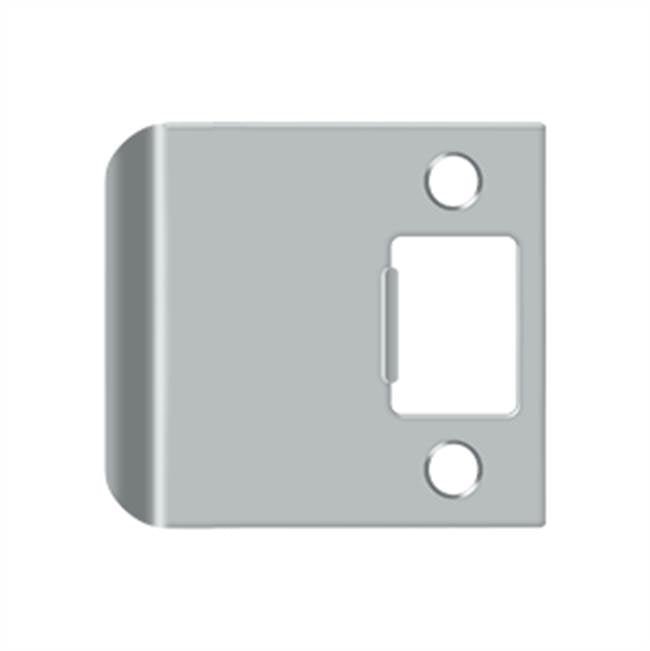 Deltana - Extended Lip Strike Plate, 2 1/4'' x 2-1/2'' - Brushed Chrome