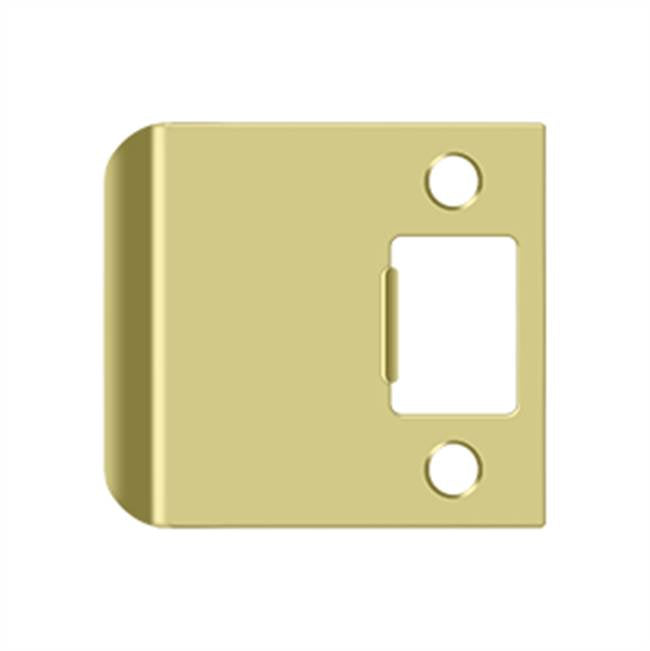 Deltana - Extended Lip Strike Plate, 2 1/4'' x 2-1/2'' - Polished Brass