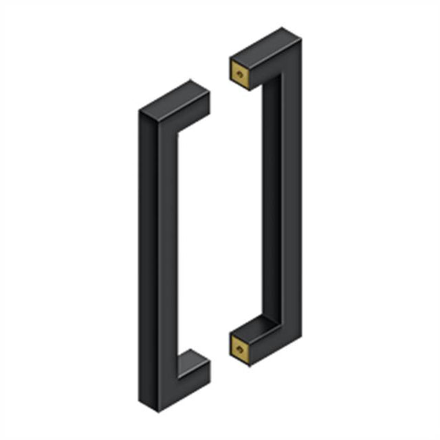 Deltana - 12'' Contemporary Pulls, Back-to-Back - Paint Black