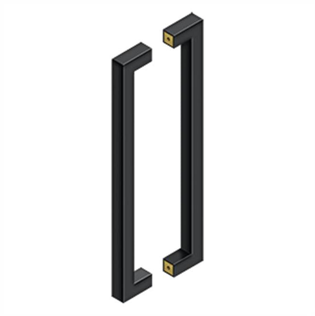 Deltana - 18'' Contemporary Pulls, Back-To-Back - Paint Black