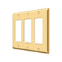 Deltana - Switch Plate, Triple Rocker - PVD Polished Brass