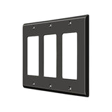 Deltana - Switch Plate, Triple Rocker - Oil-rubbed Bronze