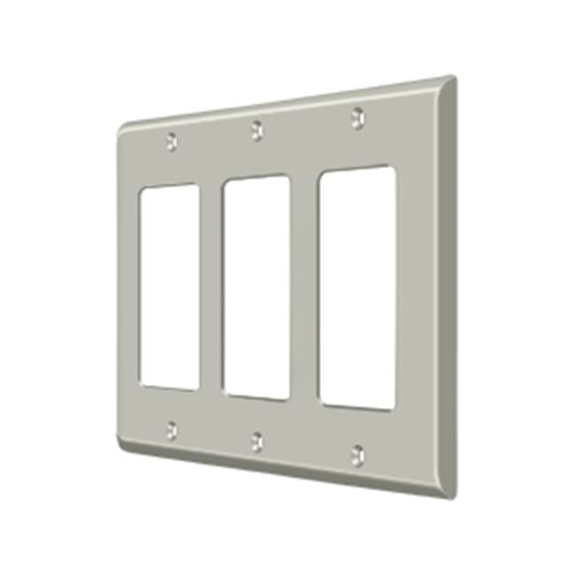 Deltana - Switch Plate, Triple Rocker - Brushed Nickel