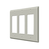Deltana - Switch Plate, Triple Rocker - Brushed Nickel