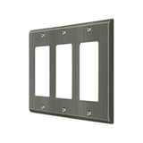 Deltana - Switch Plate, Triple Rocker - Antique Nickel