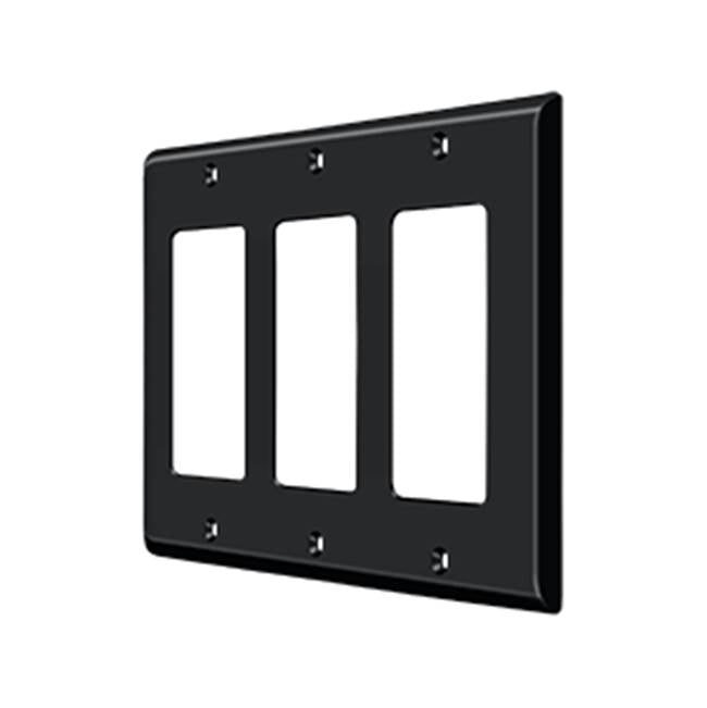 Deltana - Switch Plate, Triple Rocker - Paint Black