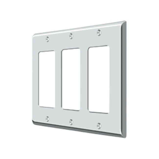 Deltana - Switch Plate, Triple Rocker - Polished Chrome