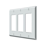 Deltana - Switch Plate, Triple Rocker - Polished Chrome
