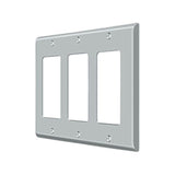 Deltana - Switch Plate, Triple Rocker - Brushed Chrome