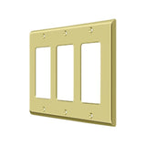 Deltana - Switch Plate, Triple Rocker - Polished Brass
