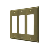 Deltana - Switch Plate, Triple Rocker - Antique Brass