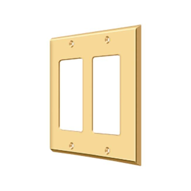 Deltana - Switch Plate, Double Rocker - PVD Polished Brass