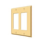 Deltana - Switch Plate, Double Rocker - PVD Polished Brass