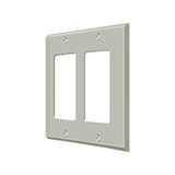 Deltana - Switch Plate, Double Rocker - Brushed Nickel