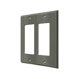 Deltana - Switch Plate, Double Rocker - Antique Nickel
