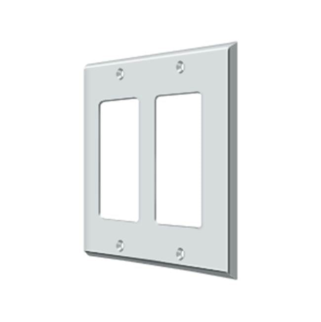 Deltana - Switch Plate, Double Rocker - Polished Chrome