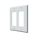 Deltana - Switch Plate, Double Rocker - Polished Chrome