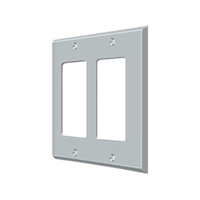 Deltana - Switch Plate, Double Rocker - Brushed Chrome