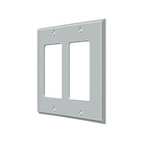 Deltana - Switch Plate, Double Rocker - Brushed Chrome