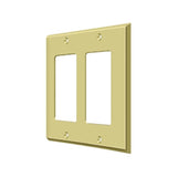 Deltana - Switch Plate, Double Rocker - Polished Brass