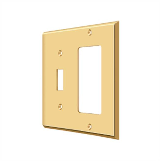 Deltana - Switch Plate, Single Switch/Single Rocker - PVD Polished Brass