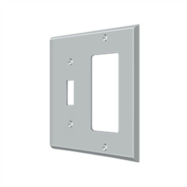 Deltana - Switch Plate, Single Switch/Single Rocker - Brushed Chrome