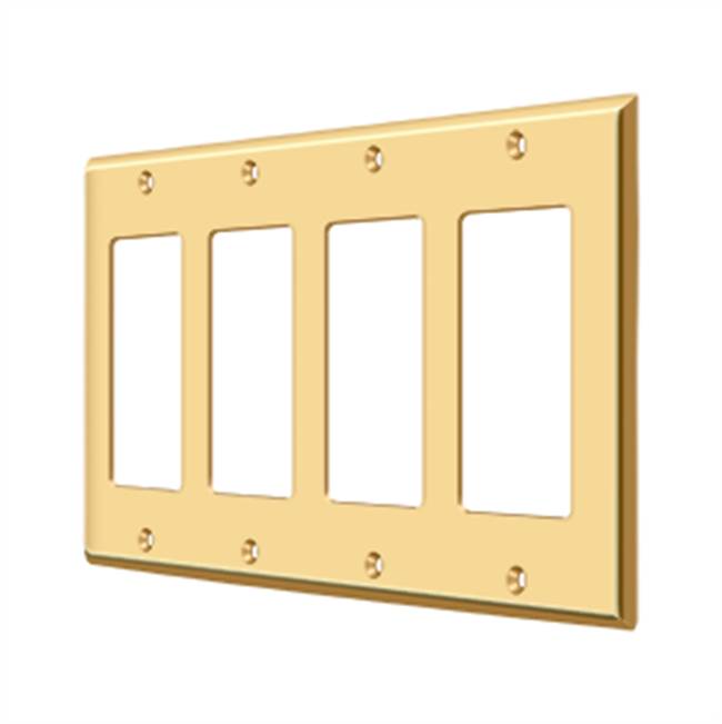 Deltana - Switch Plate, Quadruple Rocker - PVD Polished Brass