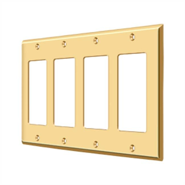 Deltana - Switch Plate, Quadruple Rocker - PVD Polished Brass