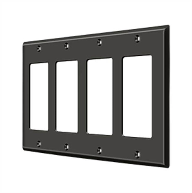 Deltana - Switch Plate, Quadruple Rocker - Oil-rubbed Bronze