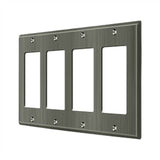 Deltana - Switch Plate, Quadruple Rocker - Antique Nickel