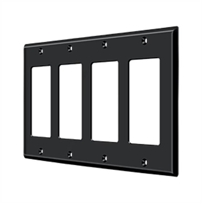 Deltana - Switch Plate, Quadruple Rocker - Paint Black