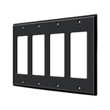 Deltana - Switch Plate, Quadruple Rocker - Paint Black