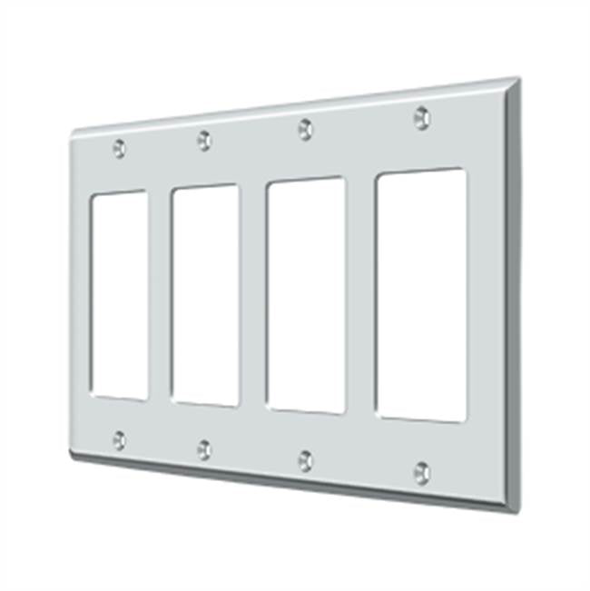 Deltana - Switch Plate, Quadruple Rocker - Polished Chrome