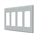 Deltana - Switch Plate, Quadruple Rocker - Brushed Chrome