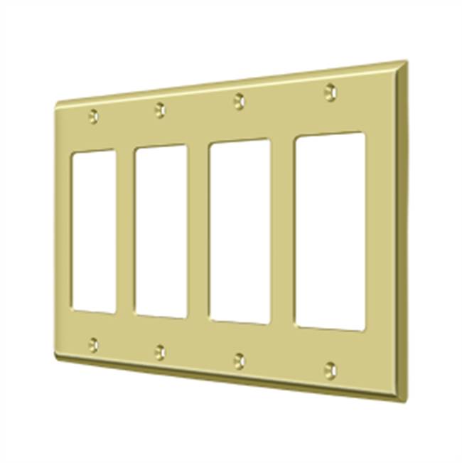 Deltana - Switch Plate, Quadruple Rocker - Polished Brass