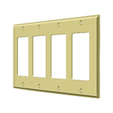 Deltana - Switch Plate, Quadruple Rocker - Polished Brass