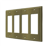 Deltana - Switch Plate, Quadruple Rocker - Antique Brass